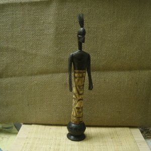 Vintage Hand Carved Man Figurine from Kenya